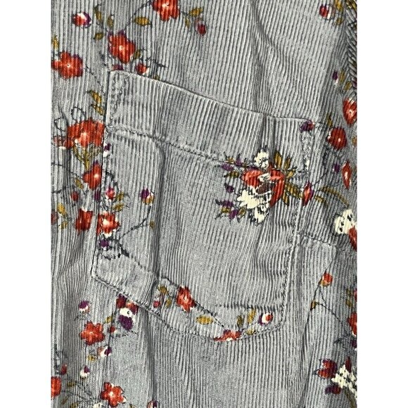Anthropologie Building 18 Corduroy Floral Button Down Shirt Women's Size 4 Top - Picture 3 of 8